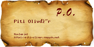 Piti Olivér névjegykártya